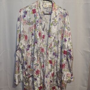 Victoria's Secret Multicolor Floral Satin Robe